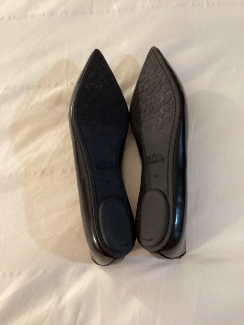 COACH Runway Cherry Flat Shoes - Black Leather - Pointed Toe - Picture 9 of 14